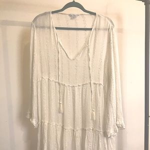 White flowy boho Beach coverup
